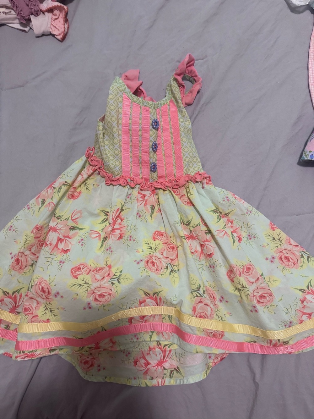 Matilda Jane Pink and Cream Floral Ruffle Sundress